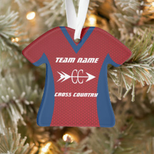 Cross Country Red Sports Jersey Ornament