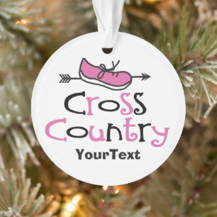 Cross Country Roze Schoen Ornament