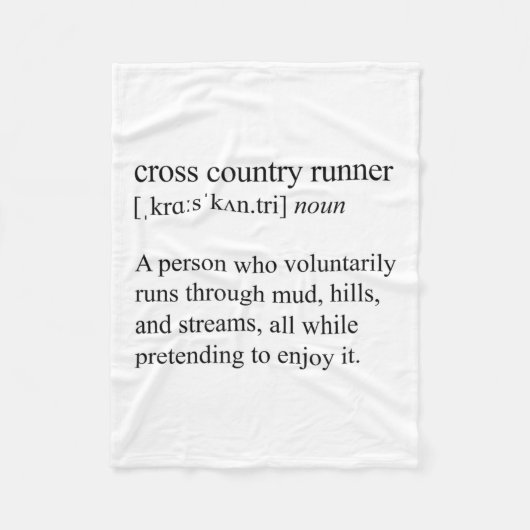 Cross Country Runner Definition, Xc Running Fleece Deken (Voorkant)