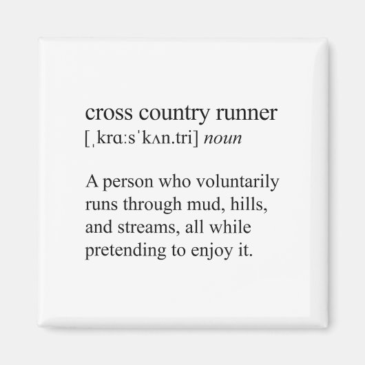 Cross Country Runner Definition, Xc Running Magneet (Voorkant)