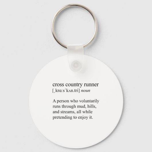 Cross Country Runner Definition, Xc Running  Sleutelhanger (Voorkant)