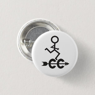 Cross Country Runner © Hardlopen en Pijlsymbool Ronde Button 3,2 Cm