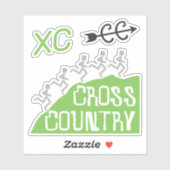 Cross Country Runners on Hill © Stickers (Feuille)