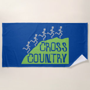 Cross Country Runners op Hill © Beach Towel Strandlaken