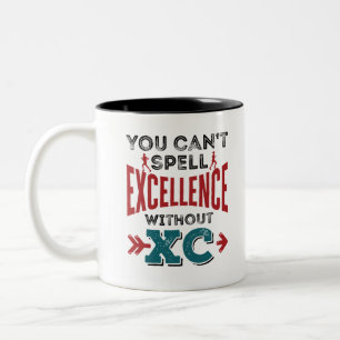 Cross-country Running Funny Excellence XC Tweekleurige Koffiemok