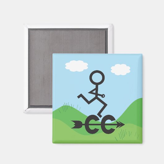 Cross-country Running Magnet Magneet (Voorkant / Achterkant)