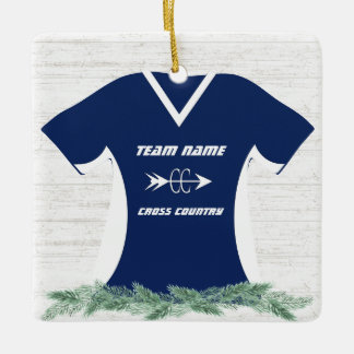 Cross-country Running Shirt Blue met foto Keramisch Ornament