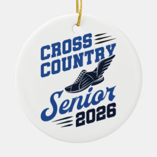 Cross Country Senior 2026 XC Runner Keramisch Ornament