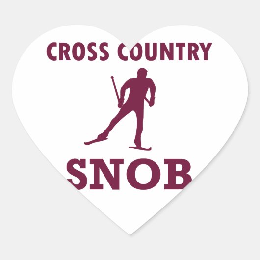 Cross Country Ski Snob Hart Sticker (Voorkant)