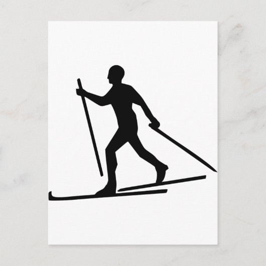Cross-country Skiing Briefkaart (Voorkant)