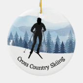 Cross-country Skiing Design Ceramic Ornament (Achterkant)