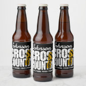 Cross Country TEKST toevoegen Runner Running Team  Bier Etiket (Flessen)