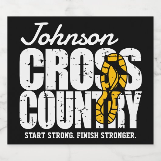 Cross Country TEKST toevoegen Runner Running Team  Bier Etiket (Enkel label)