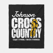 Cross Country TEKST toevoegen Runner Running Team Fleece Deken (Voorkant)