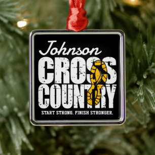 Cross Country TEKST toevoegen Runner Running Team  Metalen Ornament