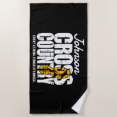 Cross Country TEKST toevoegen Runner Running Team  Strandlaken (Voorkant)