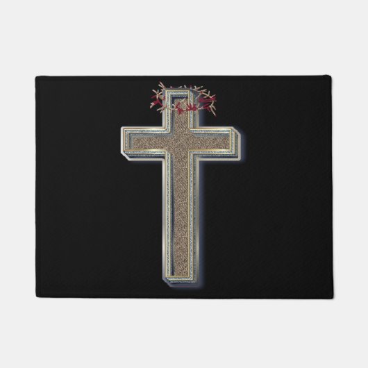 Cross deur mat met zwarte achtergrond (Voorkant)