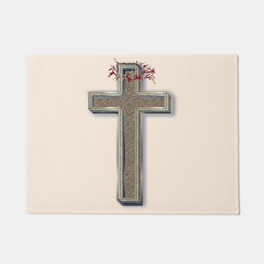 Cross Door Mat Achtergrond met Beige Achtergrond (Voorkant)