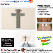 Cross Door Mat Achtergrond met Beige Achtergrond