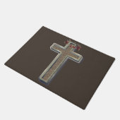 Cross Door Mat Achtergrond met Bruine Achtergrond (Schuin)
