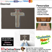 Cross Door Mat Achtergrond met Bruine Achtergrond