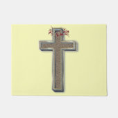 Cross Door Mat Achtergrond met Gele Achtergrond (Voorkant)