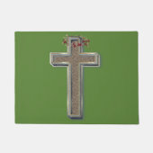Cross Door Mat Achtergrond met Groene Achtergrond (Voorkant)