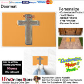 Cross Door Mat Achtergrond met Oranje Achtergrond