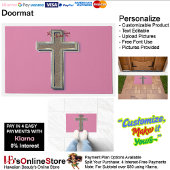 Cross Door Mat Achtergrond met Roze Achtergrond