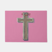 Cross Door Mat Achtergrond met Roze Achtergrond (Voorkant)