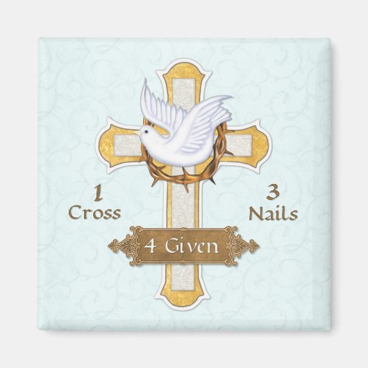 Cross Dove 4 gegeven Magneet (Voorkant)