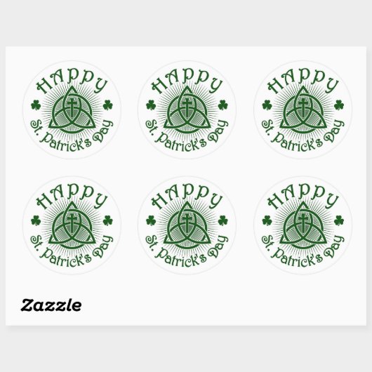 Cross en Shamrocks ronde Sticker (Vel)