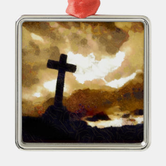 Cross en Sky Metalen Ornament