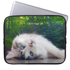 Cross-Eyed Cat Laptop Sleeve