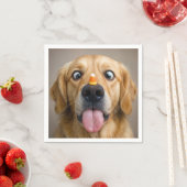 Cross Eyed Golden Retriever With Candy Corn Servet (Insitu)