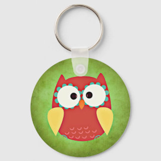 Cross Eyed Owl Button Sleutelhanger
