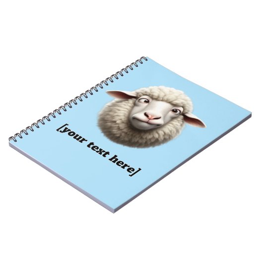 Cross-eyed Sheep Illustration Aangepaste tekst Notitieboek (Linkerzijde)