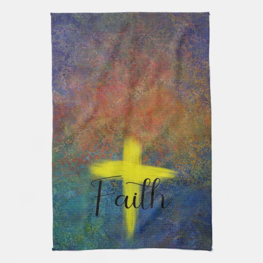 Cross Faith Script bleu violet serviette de cuisin (Vertical)