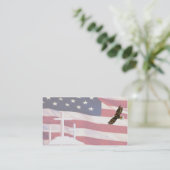 Cross & Flag BC w eagIe 5-10 Visitekaartje (Staand voorkant)