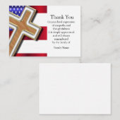 Cross Flag USA na begrafenis bedankkaarten Notitiekaartje (Voorkant / Achterkant)