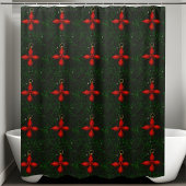 Cross Flower Pattern Kerst Seizoensgebonden Baddec Douchegordijn