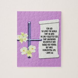 Cross Flowers John 3-16 Legpuzzel