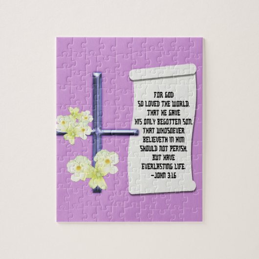 Cross Flowers John 3-16 Legpuzzel (Verticaal)