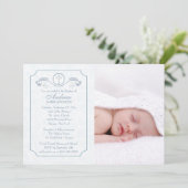 Cross Focus Blue Photo Invitation religieuse (Debout devant)