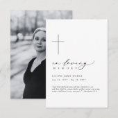 Cross Funeral Memorial Fotokaart (Voorkant / Achterkant)