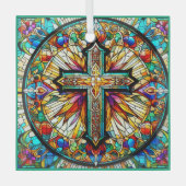 Cross Glas in lood Ornament Suncatcher (Voorkant)