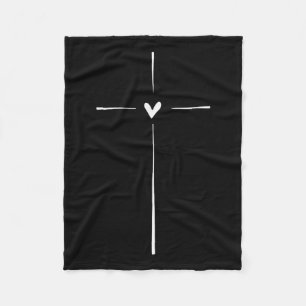Cross Heart Inspirerend Religieus Christelijk Fleece Deken