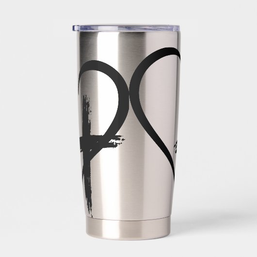 Cross Heart Symbool Geïsoleerde Drinkbeker (Rechts)