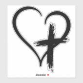 Cross Heart Symbool Sticker (Vel)