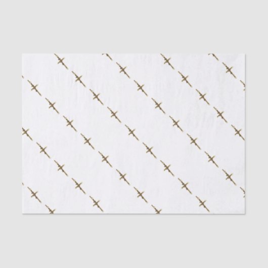 Cross Jesus Christus goud horizontaal Tissuepapier (Voorkant)